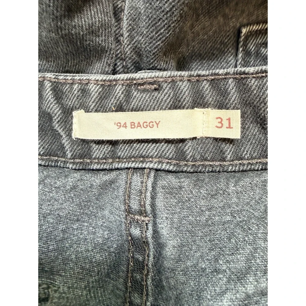 Levi's 94 Baggy Womens Cargo Pants Black Sz 31 Relaxed Utility Streetwear Grunge
